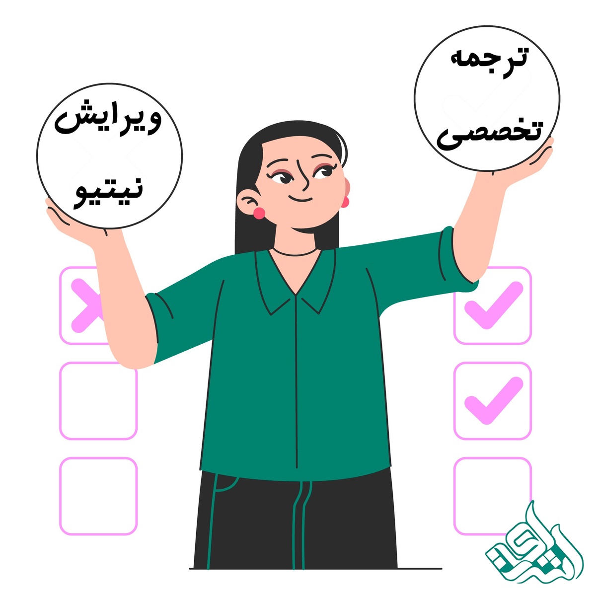 مقایسه ترجمه و ویراستاری