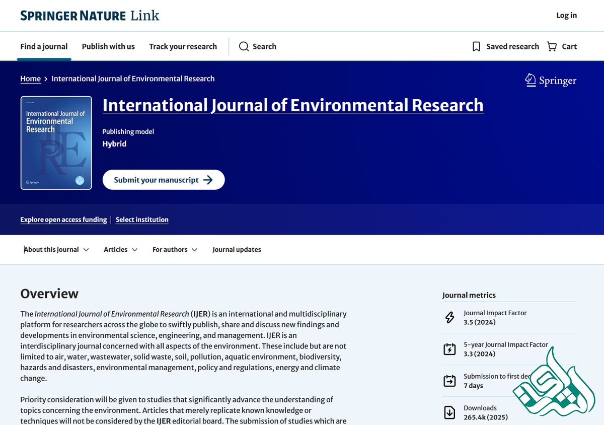 International Journal of Environmental Research