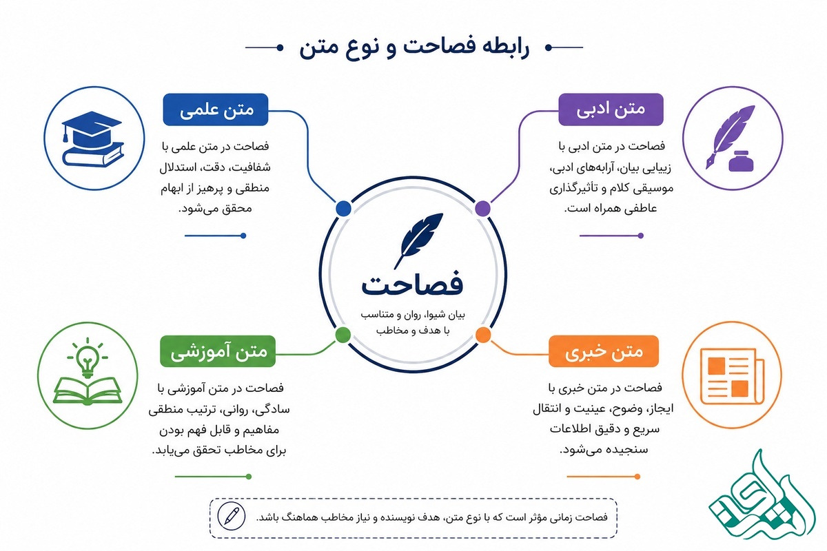 رابطهی فصاحت با نوع متن