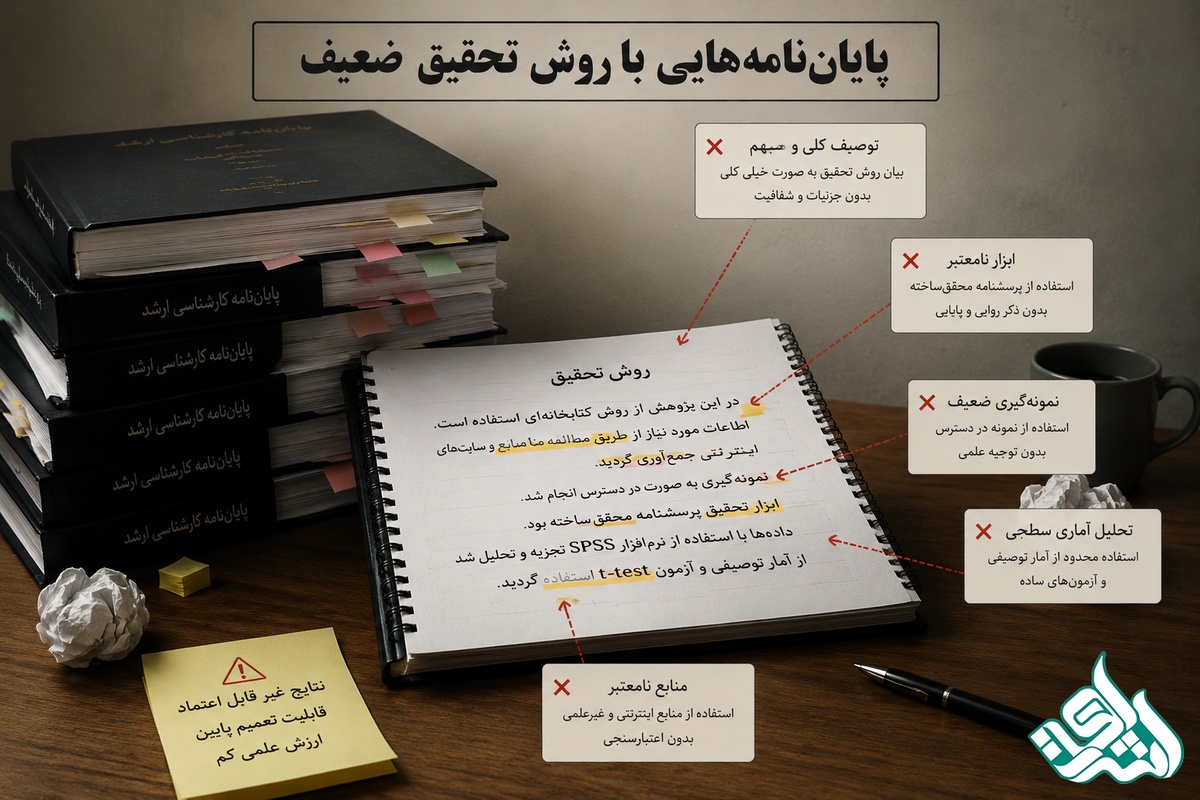 پایاننامههایی با روش تحقیق ضعیف
